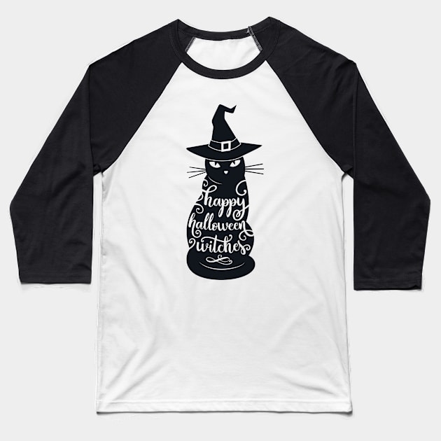 Happy halloween witches Baseball T-Shirt by Ombre Dreams